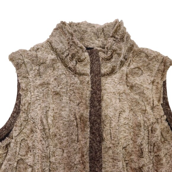 Tribal Faux Fur & Knit Vest | Womens Size XL - Picture 3 of 10